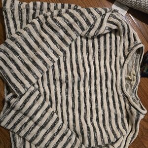 Madewell Black and Cream Knit Sweater